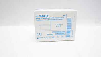 Medtronic 1026010 Goode T-Tube Antimicrobial Ventilation Tube - Box of 5 (x)